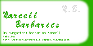 marcell barbarics business card